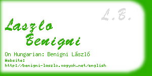 laszlo benigni business card